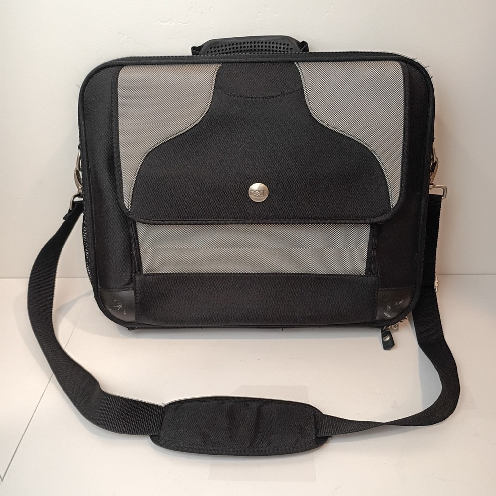 Dell Laptop Notebook Padded Carrying Case Shoulder Messenger Bag Black Nylon